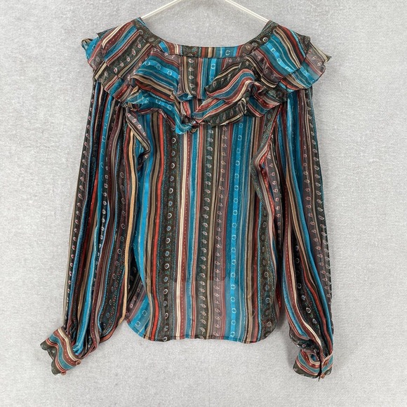 Vintage Icinoo The Silk Farm 100% Silk Art To Wear Top Blouse Womens Size 8 - Picture 2 of 16